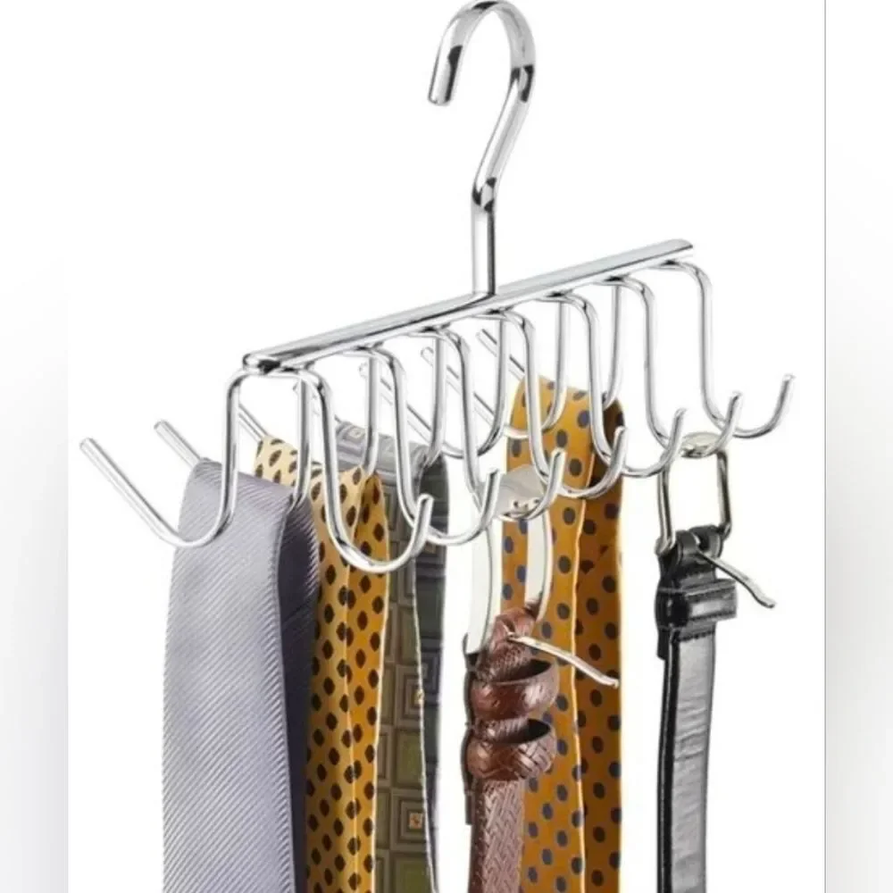 🔹️Silver Metal Hanger 14 Hook Closet Organizer